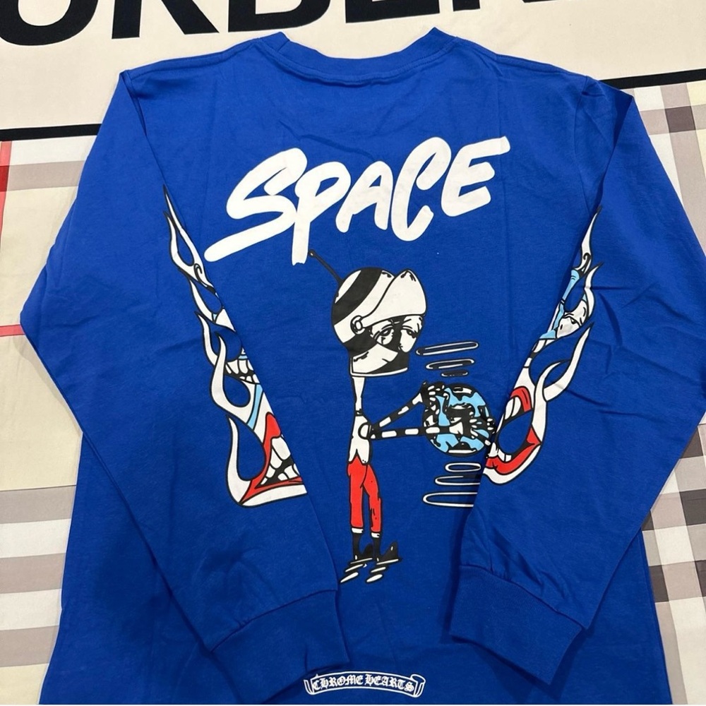 Chrome hearts x mattyboy space Long Sleeve blue MENS SIZE (SMALL)